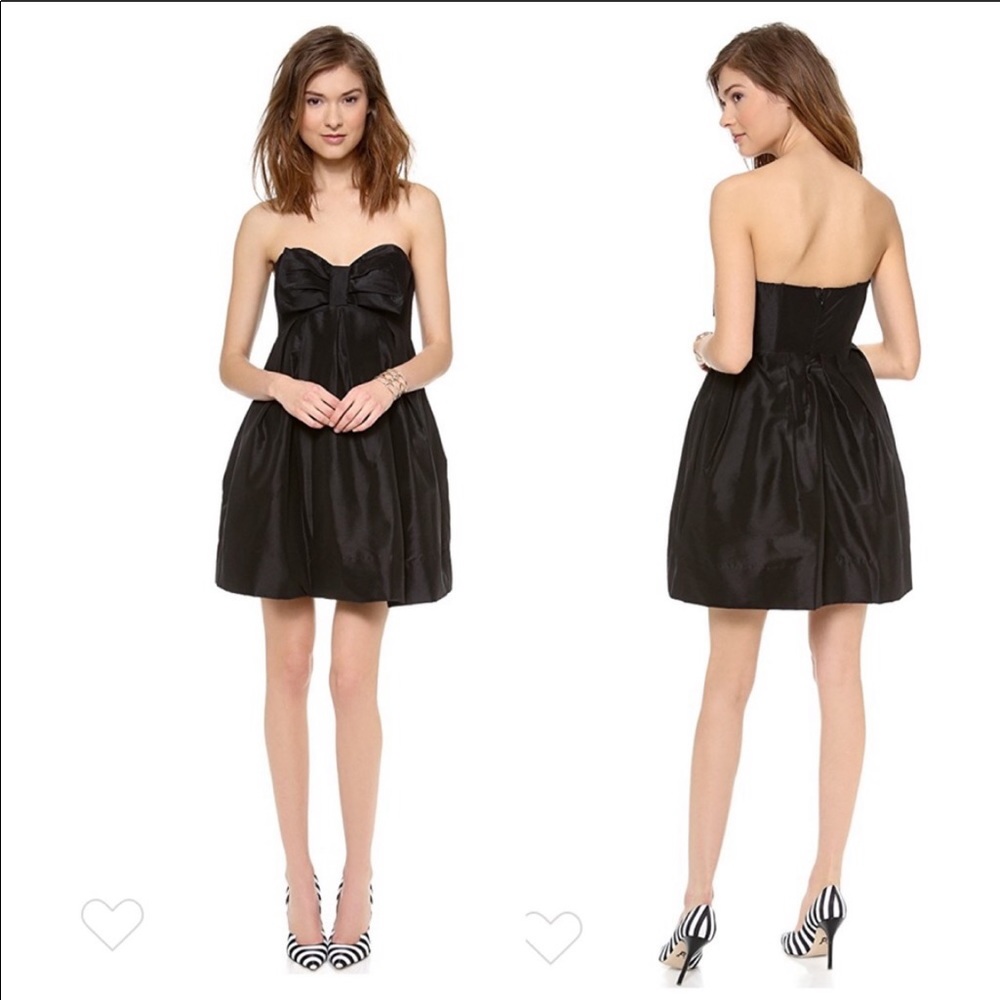 Jill Stuart Bow Taffeta Strapless Cocktail Dress 4